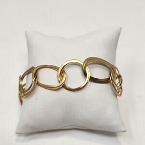Premier Designs Sophia Gold Tone Large Double Link Bracelet Adjustable Casual